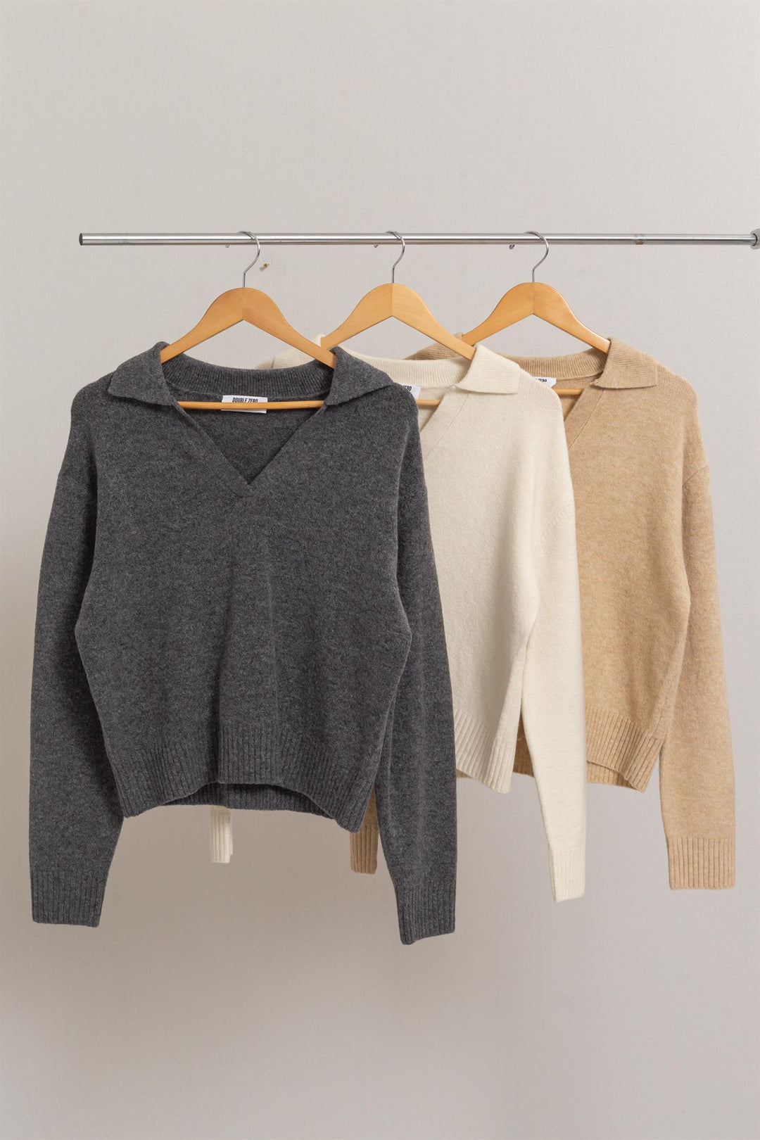 Collared Sweater, Charcoal - Large