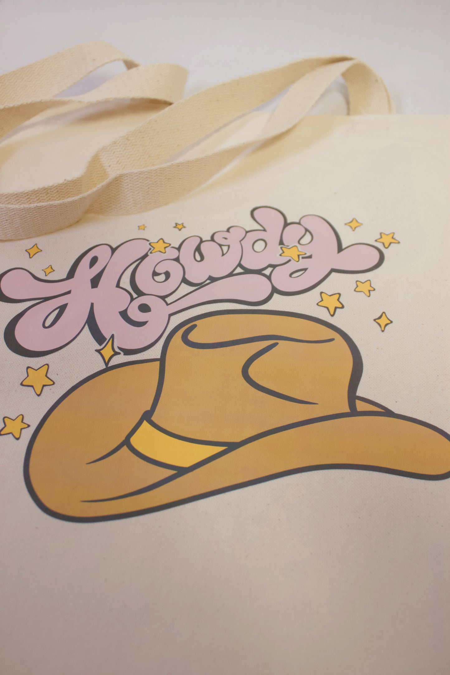 Western Howdy Tote Bag Organic Cotton Canvas