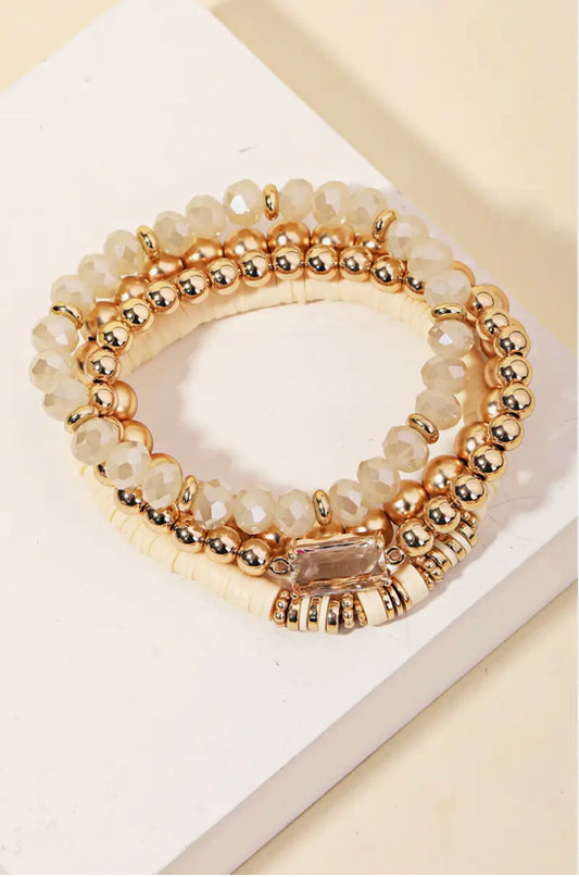 Assorted Ball Beaded Stackable Bracelet Set